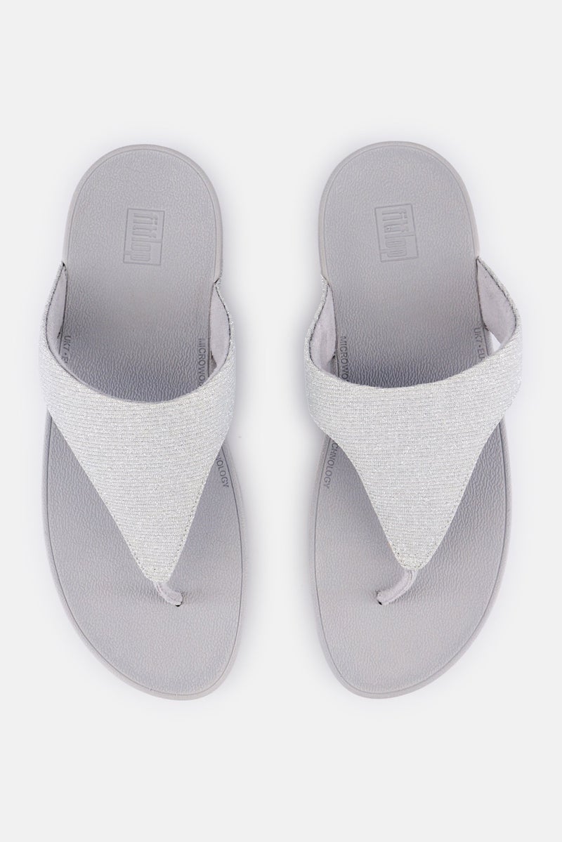 FitFlop Women Lottie Glitzy Slip On Sandals, Sliver - Image 2