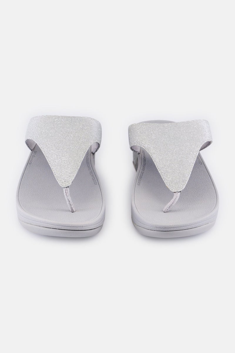 FitFlop Women Lottie Glitzy Slip On Sandals, Sliver - Image 4