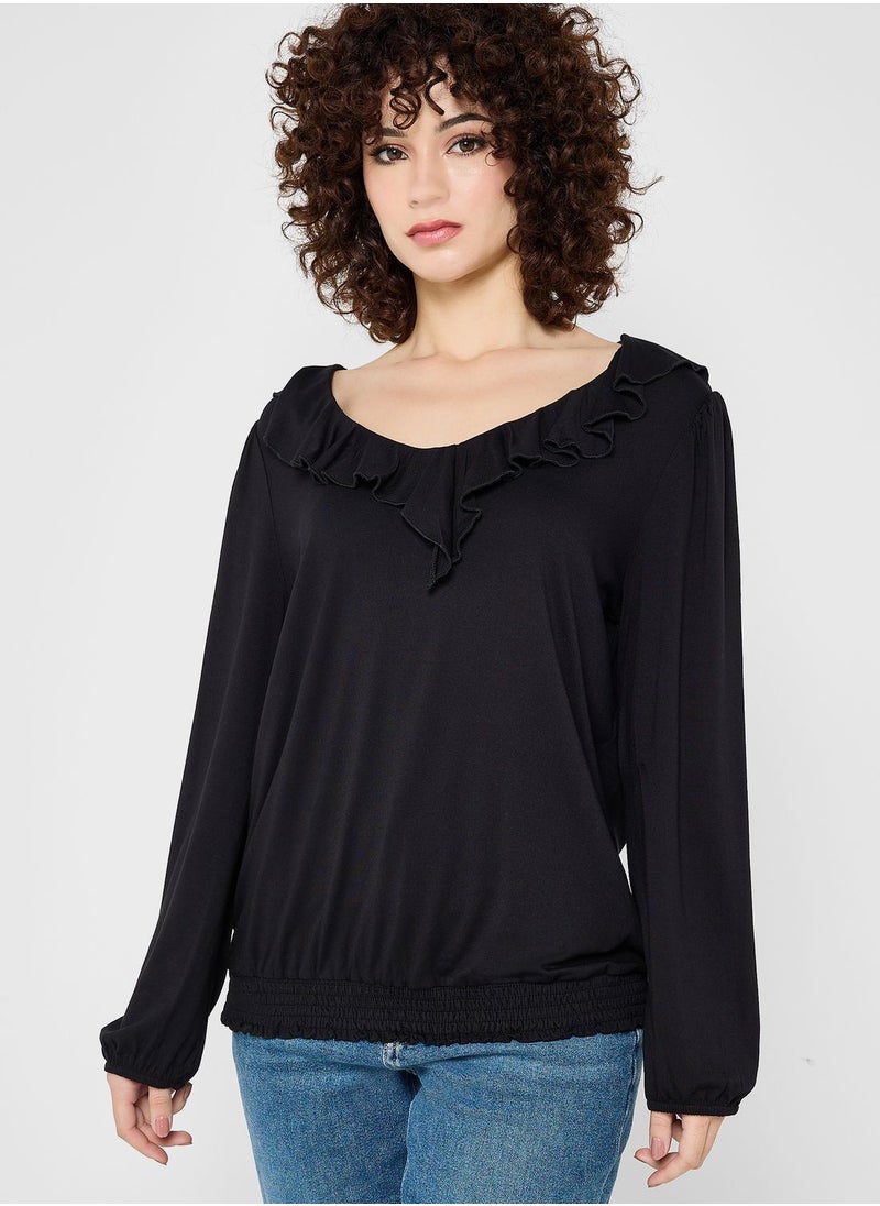 Round Neck Ruffle Top - pzsku/Z2B8F80888EE42E3A30E0Z/45/_/1698980764/f22cb01b-f8da-4a88-adba-e14f42ac5396