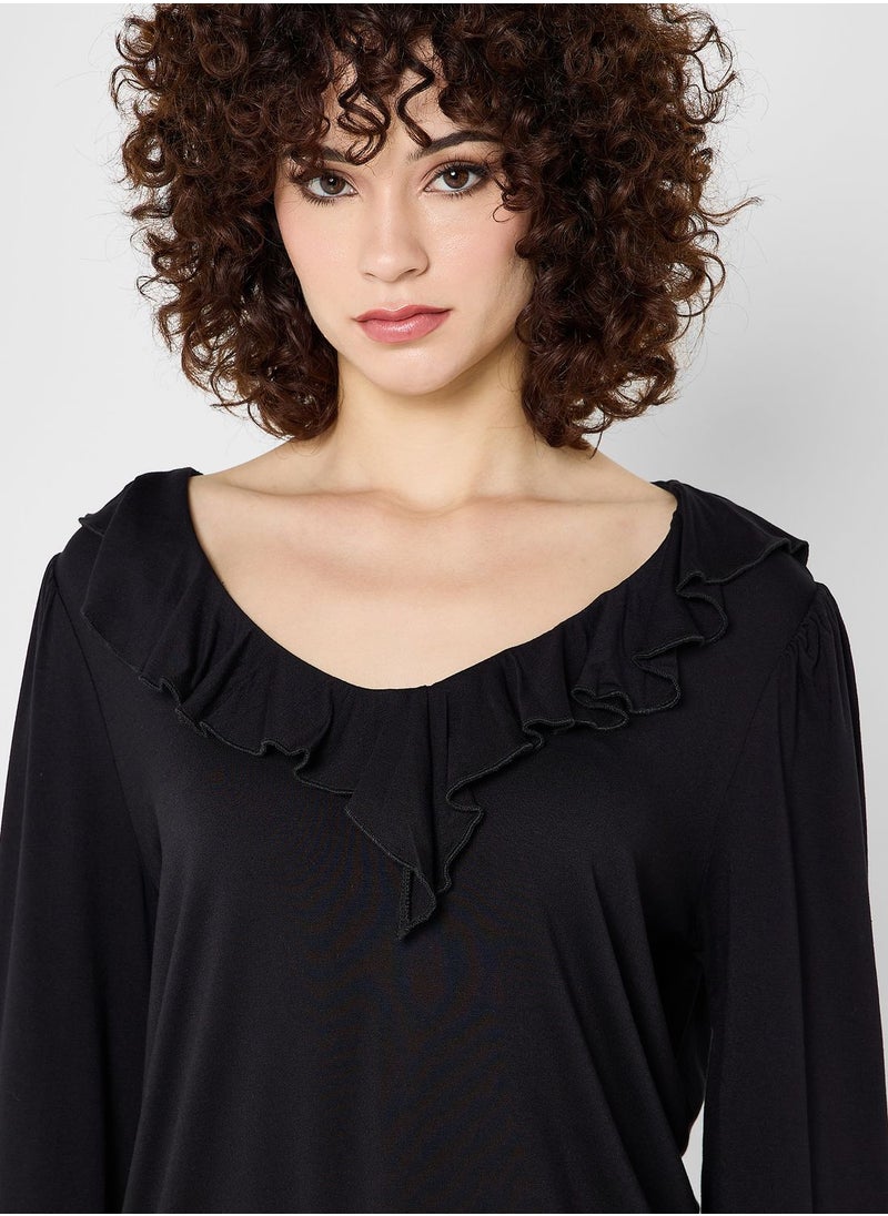 Round Neck Ruffle Top - pzsku/Z2B8F80888EE42E3A30E0Z/45/_/1698980766/854bbe8b-e970-4dc9-9f4a-de6c2a6be227