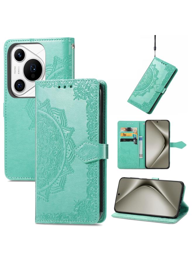 Zaboon Case For Huawei Pura 70 Mandala Flower Embossed Leather Phone Case - Image 1