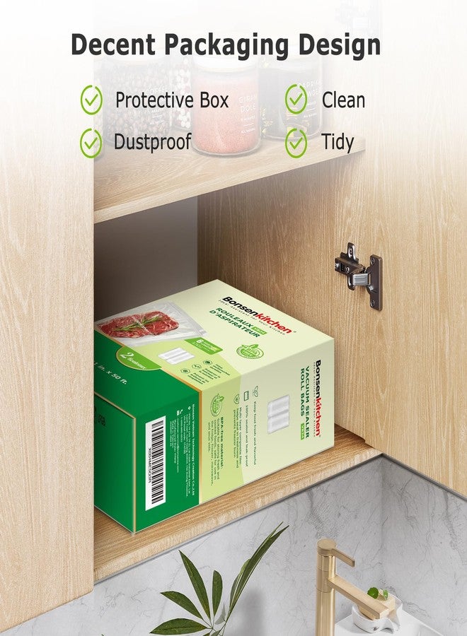 Bonsenkitchen Vacuum Sealer Bags Rolls, 11 in x 50 ft Rolls 2 pack Durable Food Sealer Bags, Commercial Grade, Heavy Duty, BPA Free, Seal a Meal, Great for Food Storage & Sous Vide Cooking, VB24 - Image 4