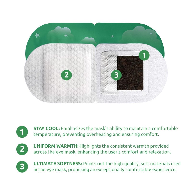 SaluVera Steam Eye Mask for Dry Eyes with 5 Eyelid Cleansing Wipes, Self Heating Eye Compress for Dry Eyes, Soothe and Relax with 40-50 min Spa Eye Mask, Self Warming Eye Masks for Well-Being 16 pcs - Image 5