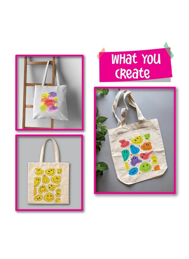 Lighthouse LIGHTHOUSE DIY Canvas Tote Bag Painting Kit | Art and Craft Kit for Kids, Gift Pack for 7+ Years Kids Lightweight Stylish Durable, Reusable, Best Birthday Return Gift for Kids  - Image 5