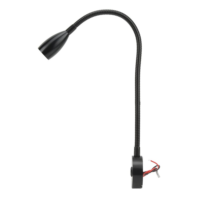 Dimmable Reading Light 3 Color Adjustable Black Wall Mount LED Reading Lamp - Flexible Gooseneck High Quality Reading Light for RVs Bedrooms - Image 2