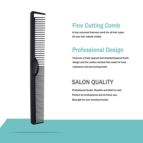 Calitate24 Tail Comb Steel Pin ( Set of 3 ) Fine Tooth Comb Professional Black Carbon Pintail Combs for Unisex - Image 3