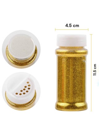 Glitter Shaker Bottle, 100g Gold Glitter Pots for Resin Epoxy Slime Painting Scrapbooking Arts and Crafts Supplies - view 2