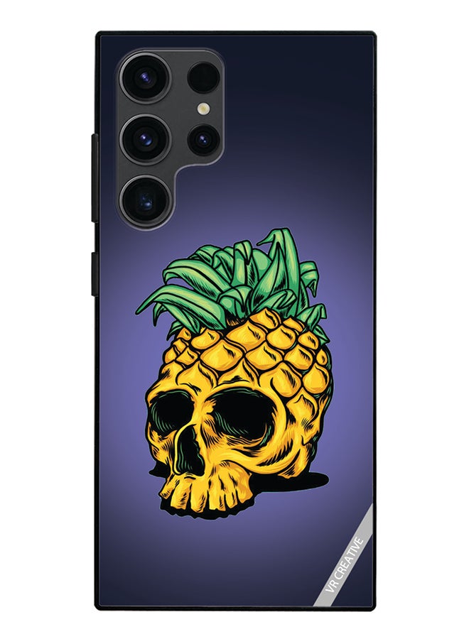VR CREATIVE Protective Case Cover For Samsung Galaxy S24 Ultra Pineapple Skull Design Multicolour - Image 1