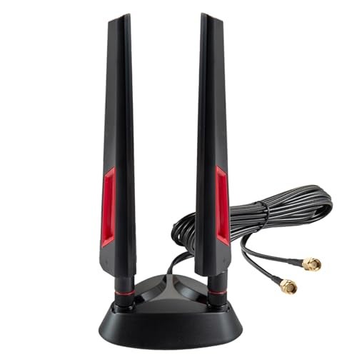 eifagur 9dBi WiFi 6 6E Tri-Band 2.4GHz + 5 GHz + 6GHz Magnetic Base Gaming Antenna for WiFi 6 6E Router PC Desktop Computer PCI-E Card Bluetooth Gaming Motherboard - Image 1
