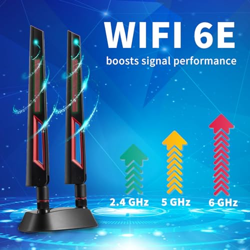 eifagur 9dBi WiFi 6 6E Tri-Band 2.4GHz + 5 GHz + 6GHz Magnetic Base Gaming Antenna for WiFi 6 6E Router PC Desktop Computer PCI-E Card Bluetooth Gaming Motherboard - Image 5