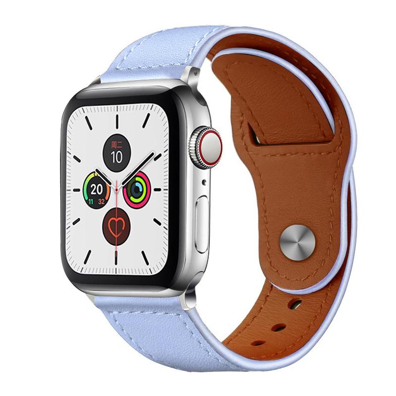 CHOiCE For Watch 38 / 40 / 41 / S10 42mm xDfind Rivet Buckle Genuine Leather Watch Band(Lavender) - Image 1