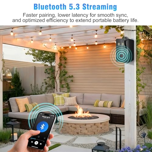 STUDIOFINIX 3.5" Outdoor Bluetooth Speakers Wired Waterproof, 400W 3 Way Upgrade Premium Wall Mount Speakers, Durable Mountable Loud Sound System for Patio Indoor Deck Garage (Black 2 Pairs) - Image 4