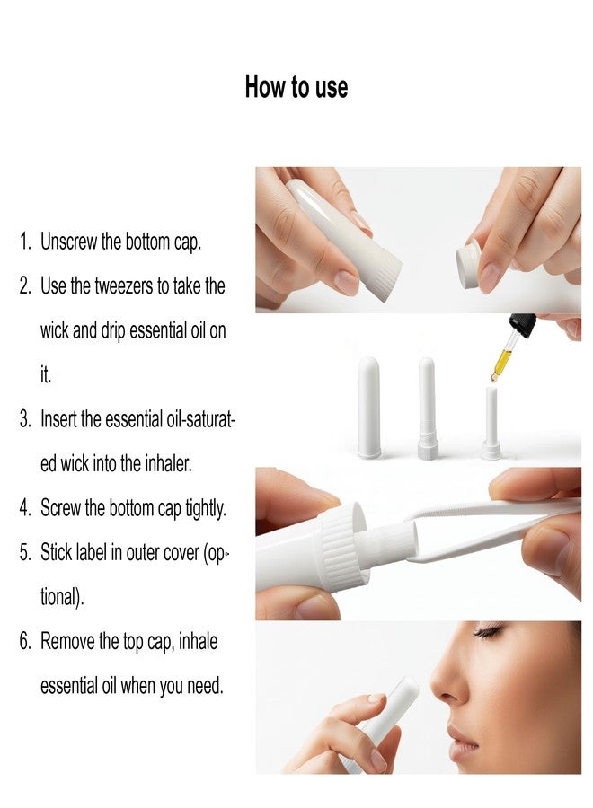 IFINTECHNO 12 Pcs White Refillable Nasal Inhalers, Eco-Friendly PP Plastic Personal Aromatherapy Inhaler Sticks, Blank Essential Oil Inhaler Tubes for Travel, Office, Home, Gym - with Cotton Wicks - Image 4