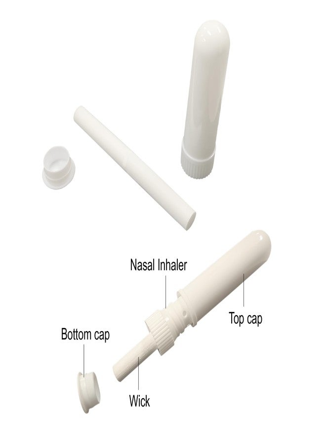IFINTECHNO 12 Pcs White Refillable Nasal Inhalers, Eco-Friendly PP Plastic Personal Aromatherapy Inhaler Sticks, Blank Essential Oil Inhaler Tubes for Travel, Office, Home, Gym - with Cotton Wicks - Image 3