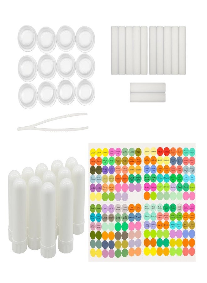 IFINTECHNO 12 Pcs White Refillable Nasal Inhalers, Eco-Friendly PP Plastic Personal Aromatherapy Inhaler Sticks, Blank Essential Oil Inhaler Tubes for Travel, Office, Home, Gym - with Cotton Wicks - Image 1