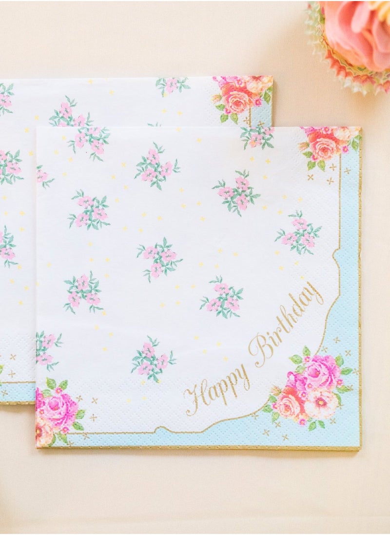 Talking Tables - Talking Tables Flower Design Table Napkin 20pcs - Image 1