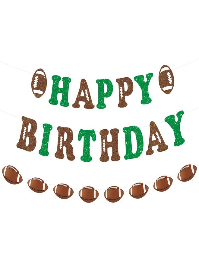 Difuento Football Birthday Party Decorations Pre-Strung Football Happy Birthday Banner with Football Hanging Garland for Sports Theme Party Supplies - Image 1