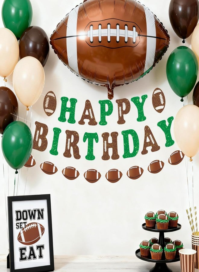 Difuento Football Birthday Party Decorations Pre-Strung Football Happy Birthday Banner with Football Hanging Garland for Sports Theme Party Supplies - Image 3