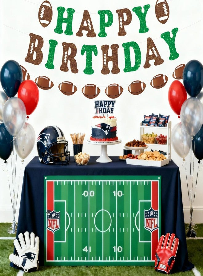 Difuento Football Birthday Party Decorations Pre-Strung Football Happy Birthday Banner with Football Hanging Garland for Sports Theme Party Supplies - Image 2