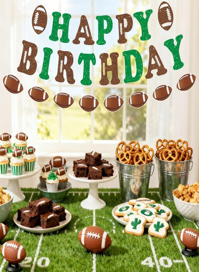 Difuento Football Birthday Party Decorations Pre-Strung Football Happy Birthday Banner with Football Hanging Garland for Sports Theme Party Supplies - Image 4