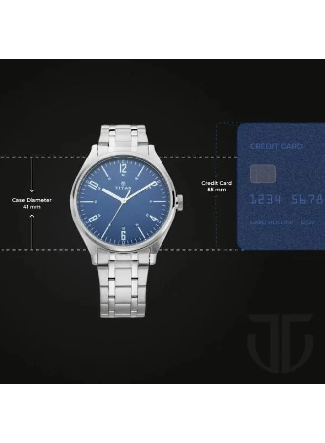 تيتان Men Analog Display Watch With Silver Metal Strap - 1802SM02