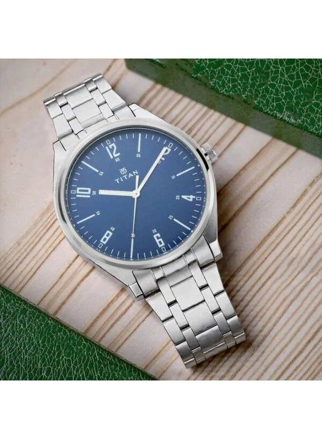 تيتان Men Analog Display Watch With Silver Metal Strap - 1802SM02