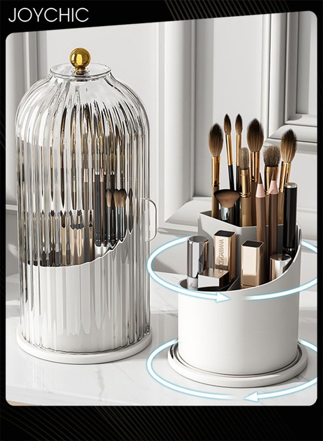 Joychic مدير مكياج دوار 360 درجة منظم أحمر شفاه دوار حامل قلم كحل حامل قلم ظل عيون حامل قلم حواجب صندوق تخزين مستحضرات التجميل منظم طاولة الزينة والإكسسوارات - Image 2