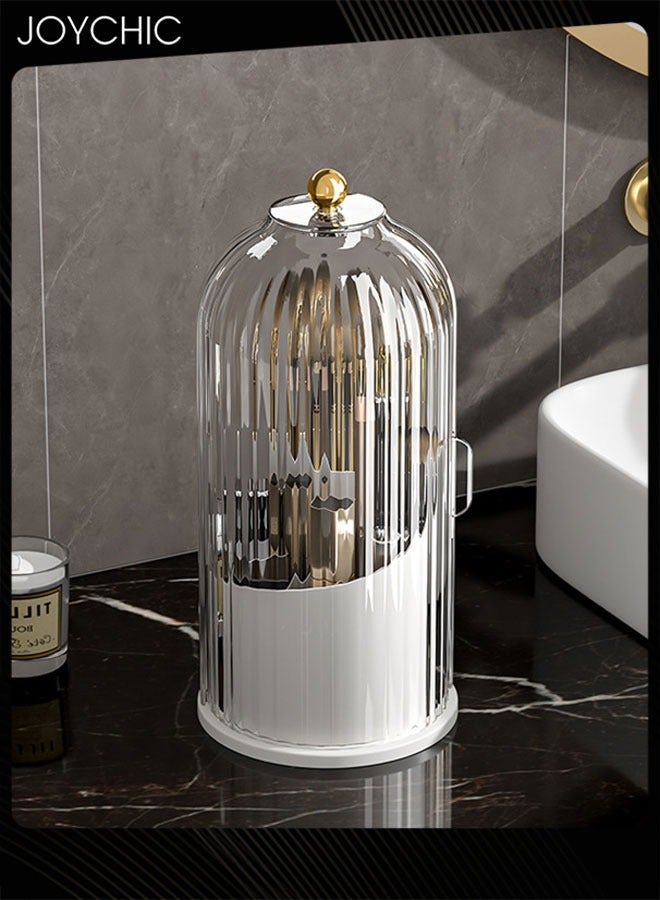 Joychic مدير مكياج دوار 360 درجة منظم أحمر شفاه دوار حامل قلم كحل حامل قلم ظل عيون حامل قلم حواجب صندوق تخزين مستحضرات التجميل منظم طاولة الزينة والإكسسوارات - Image 3