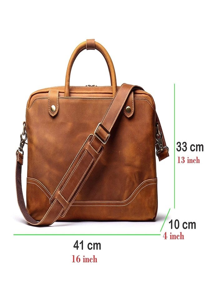 TUZECH Leather Handmade Laptop Messenger Bag Office Briefcase College Bag Leather Bag for Men and Women (16 Inches) - Image 5