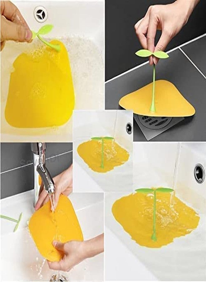 GION Kitchen Sink Drain Strainers for Sinks Cover Flat Silicone Bathroom Filter Shower Protection Stopper Bathtub Toilet // Bean Sprout Floor Drain (1Pcs) (Small Size) (Multicolor) - Image 4