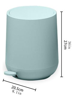 Generic Round Plastic Desk Trash Can, Double-Layered, Pedal-Type Waste Bin with Lid for Living Room, Bedroom, Office, School, etc. Trash Can with Lid.  - Image 2