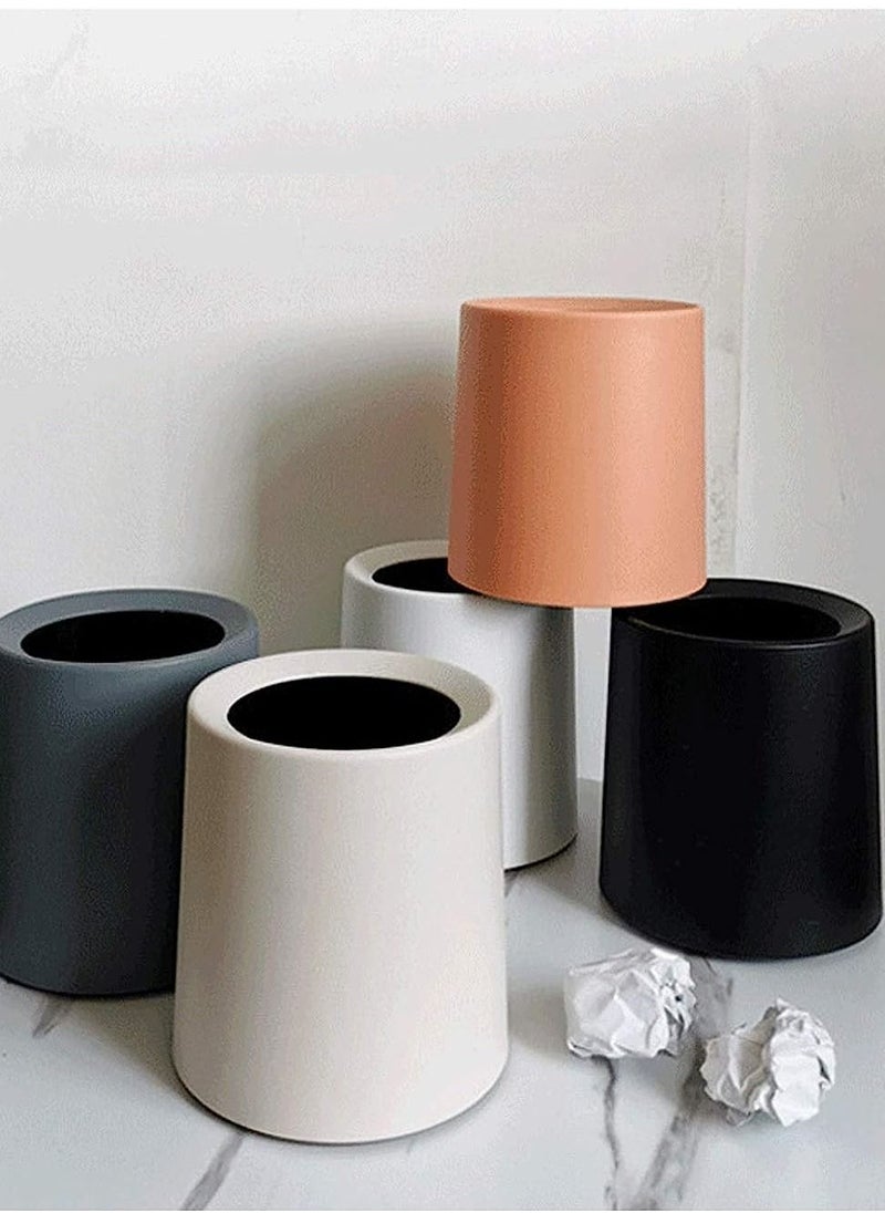 Generic - Round Plastic Desk Trash Can, Double-Layered, Pedal-Type Waste Bin with Lid for Living Room, Bedroom, Office, School, etc. Trash Can with Lid. - Image 1