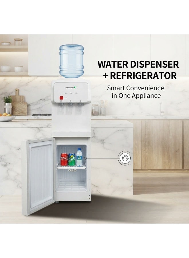 Videocon Top Loading Water Dispenser with Refrigerator | Hot, Cold & Normal Water | Compressor Cooling Technology | Child Safety Lock | 5L/hr Heating & 2L/hr Cooling -VWDTLWRF1 - Image 3