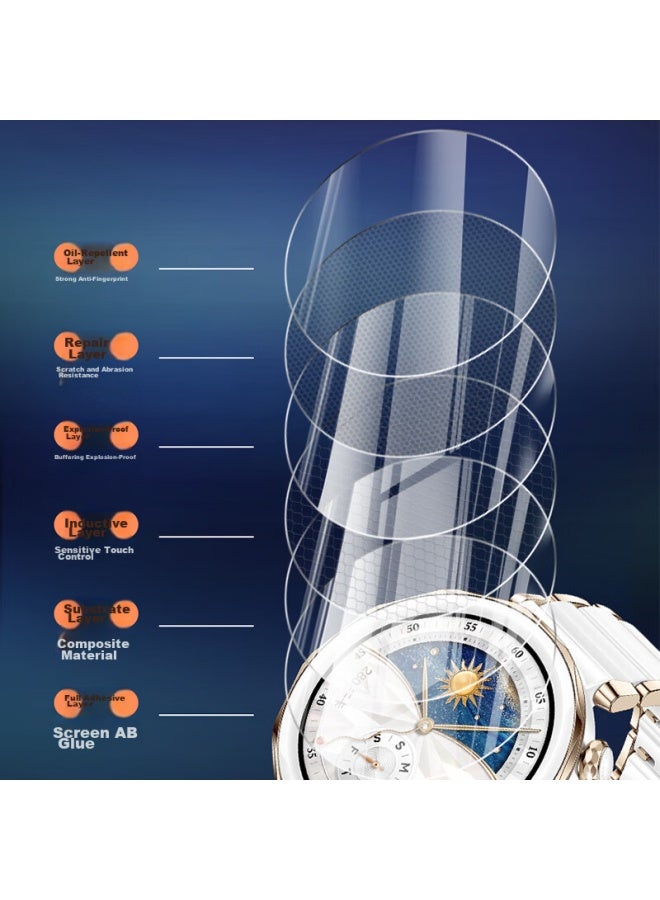 Wei Qiantu Weiqiantu حامي شاشة زجاج مقوى لـ Huawei Watch Gt5، غطاء كامل عالي الوضوح مضاد للسقوط ومقاوم للماء، مخصص لوجه الساعة 46mm - Image 4