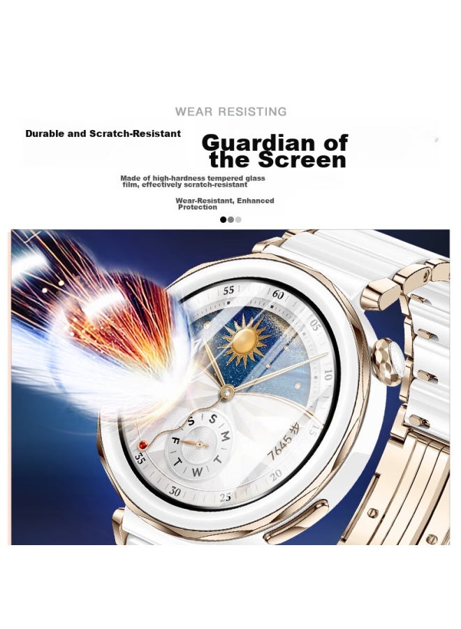 Wei Qiantu Weiqiantu حامي شاشة زجاج مقوى لـ Huawei Watch Gt5، غطاء كامل عالي الوضوح مضاد للسقوط ومقاوم للماء، مخصص لوجه الساعة 46mm - Image 3