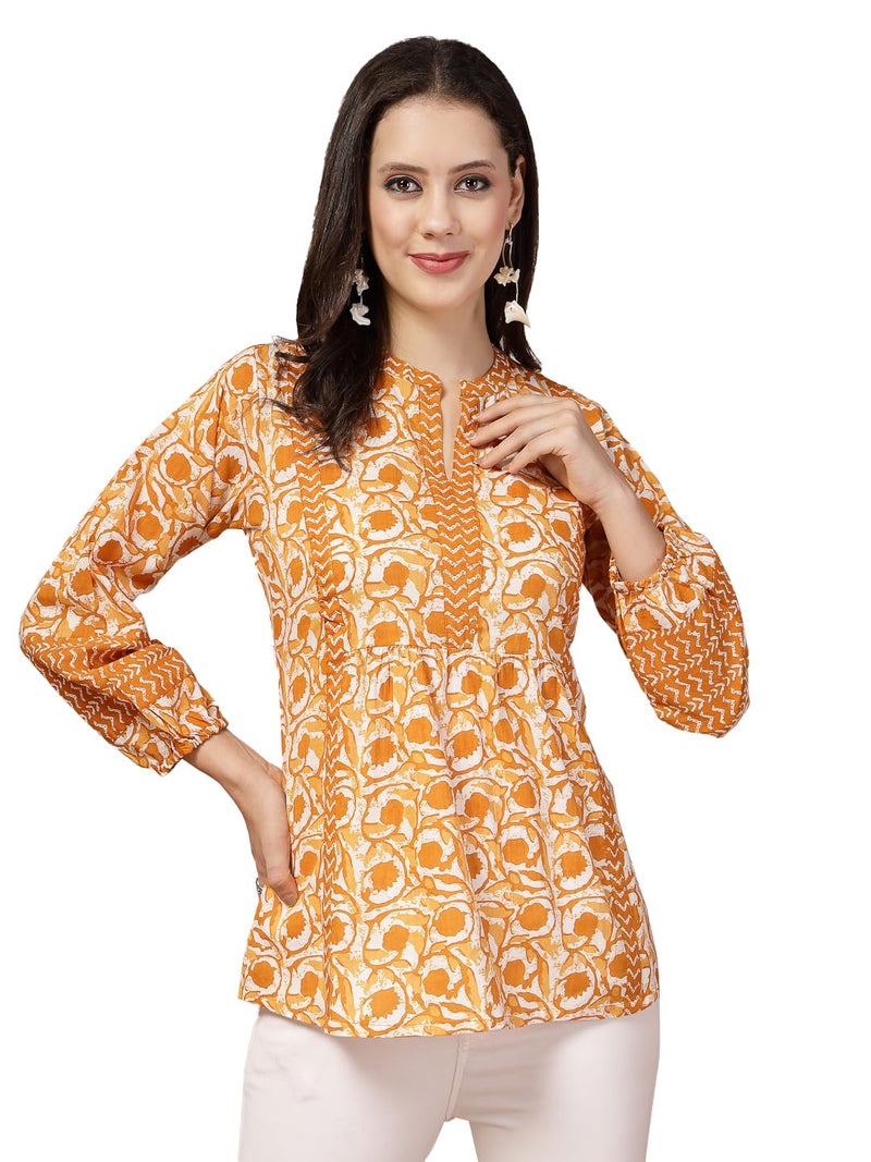 Stylum Women's Floral Printed Cotton Top - Image 1