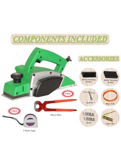 Digital Craft Digital Craft Wood Planer 1400W Machine of Carpentry HighPower MultiFunction Electric Planer Professional Woodworking Machine 82mm Electric Planer MachineTape 3Mtr8Inch Pincer Plier  - Image 2