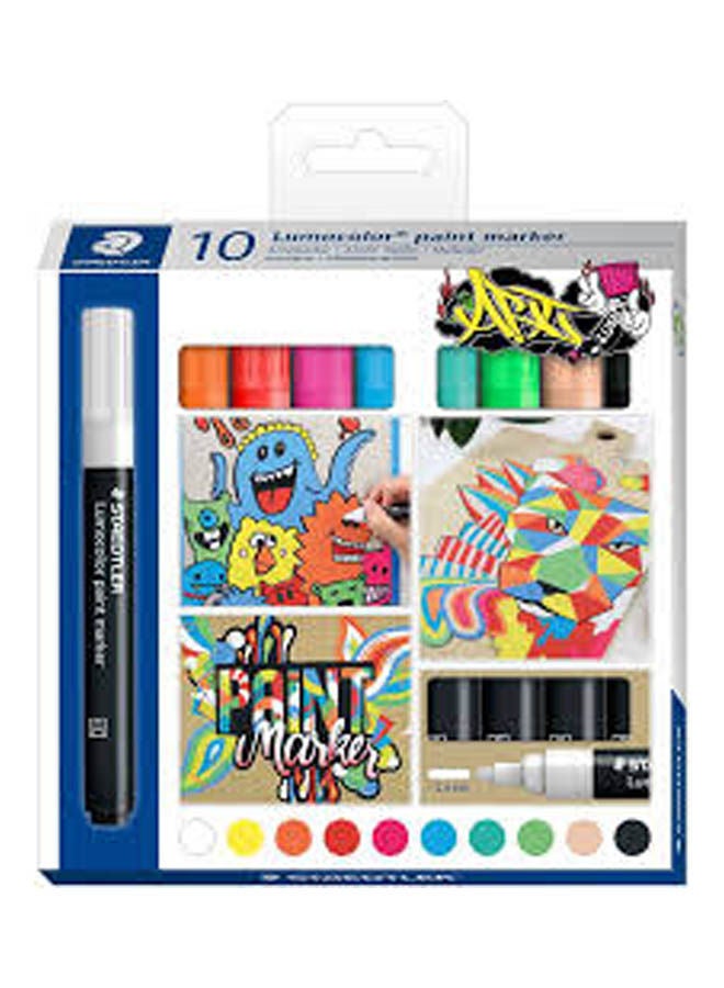 STAEDTLER Lumocolor Paint Markers (Pack Of 10) Multicolour 