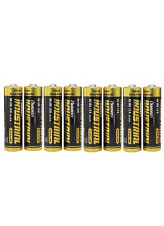 8-Piece AA Alkaline Battery - High Power LR6 1.5V Industrial Alkaline Battery Black