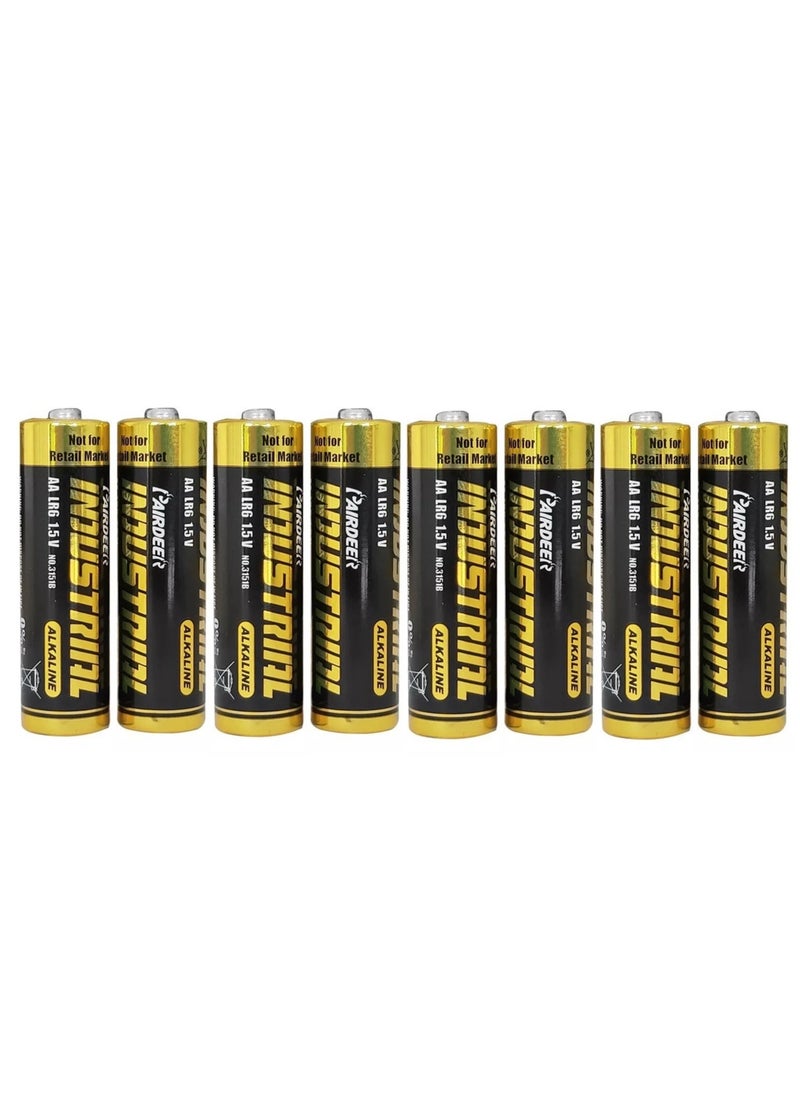 Generic - 8-Piece AA Alkaline Battery - High Power LR6 1.5V Industrial Alkaline Battery Black - Image 1