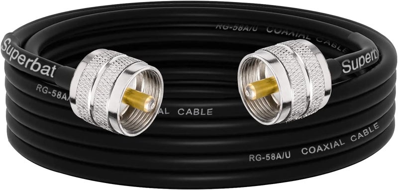 Superbat PL259 Coax Cable 15ft, UHF Male PL-259 CB Antenna Cable Extension RG58 Cable for HAM & CB Radio Antenna Analyzer Dummy Load SWR Meter etc. - Image 1
