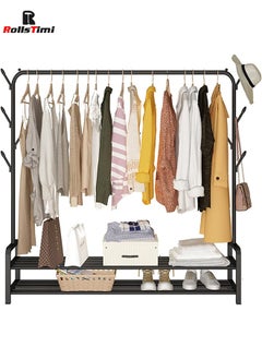 RollsTimi  Entryway Organizer Storage Shoes Bags Clothes Shelves Black 110*33*150cm  - Image 1