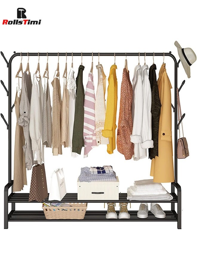 RollsTimi  Entryway Organizer Storage Shoes Bags Clothes Shelves Black 110*33*150cm  - Image 1