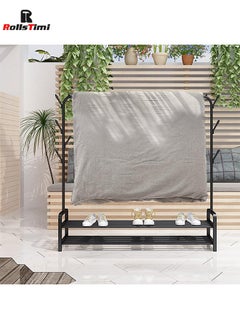 RollsTimi  Entryway Organizer Storage Shoes Bags Clothes Shelves Black 110*33*150cm  - Image 2