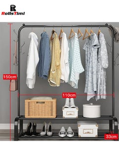 RollsTimi  Entryway Organizer Storage Shoes Bags Clothes Shelves Black 110*33*150cm  - Image 3