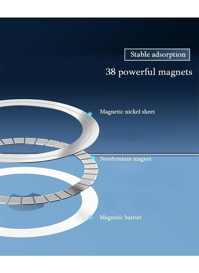 Magnetic Case for IPhone 16 Support Magsafe Wireless Charger Anti Scratch Shockproof Clear Four Corner Cushion Anti Dropping Full Body Protection All Inclusive Lens Protection Cover Blue