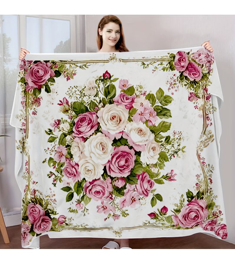 1pc Floral Print Double Sided Quick Dry Microfiber Bath Towel 27 5x55in Large Size Absorbent Non Shedding Beach Towel for Swimming Fitness Hotel Guesthouse Beauty Salon - Image 5