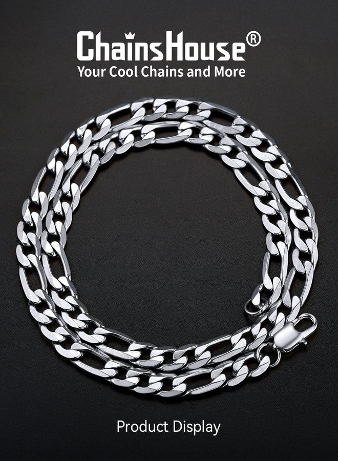 ChainsHouse 9mm Stainless Steel Mens Womens Necklace 22 inch Figaro Link Chain, 22 inch, Metal - Image 3