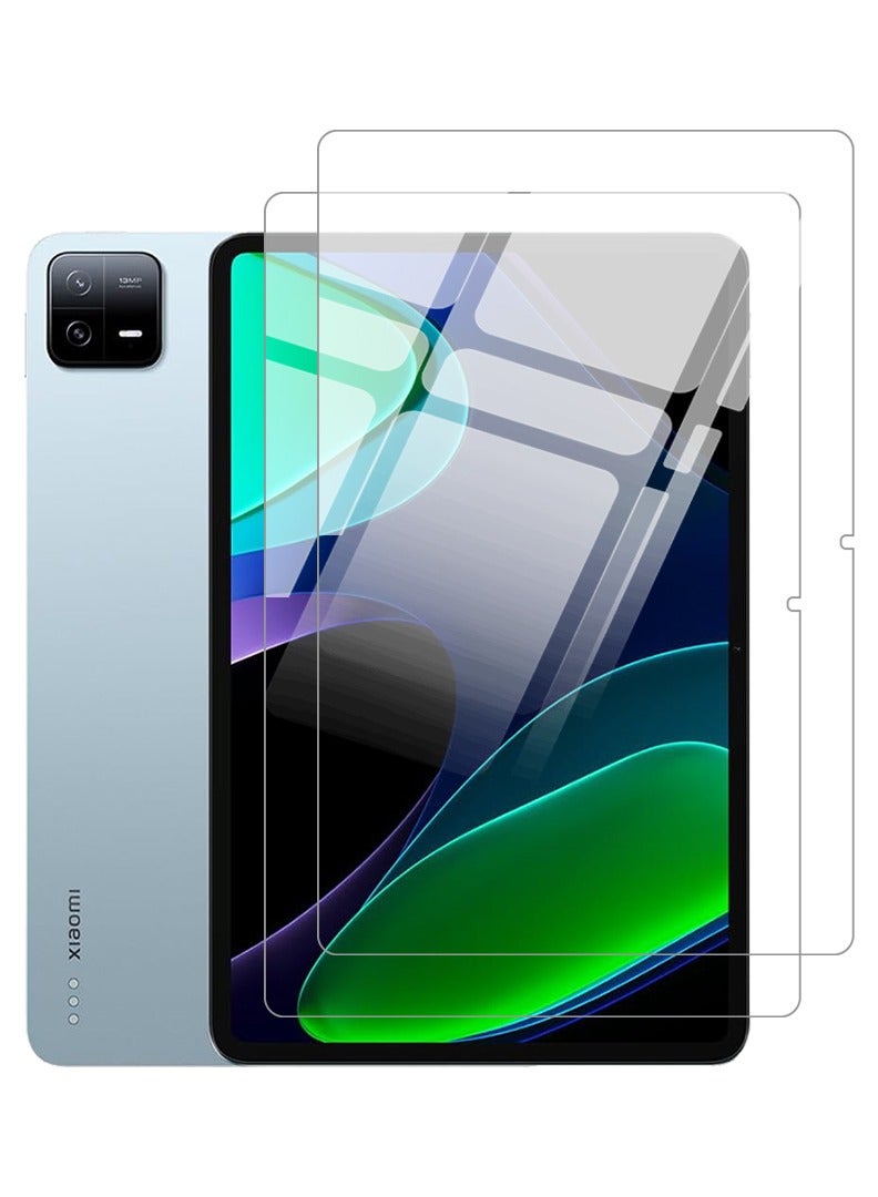 Theodor 2 Pack Screen Protector for Xiaomi Pad 6/ 6 Pro 2023 9H Hardness Tempered Glass, Bubble Free Easy Installation, Full Coverage And Anti Scratch Case Friendly- Clear  - Image 1