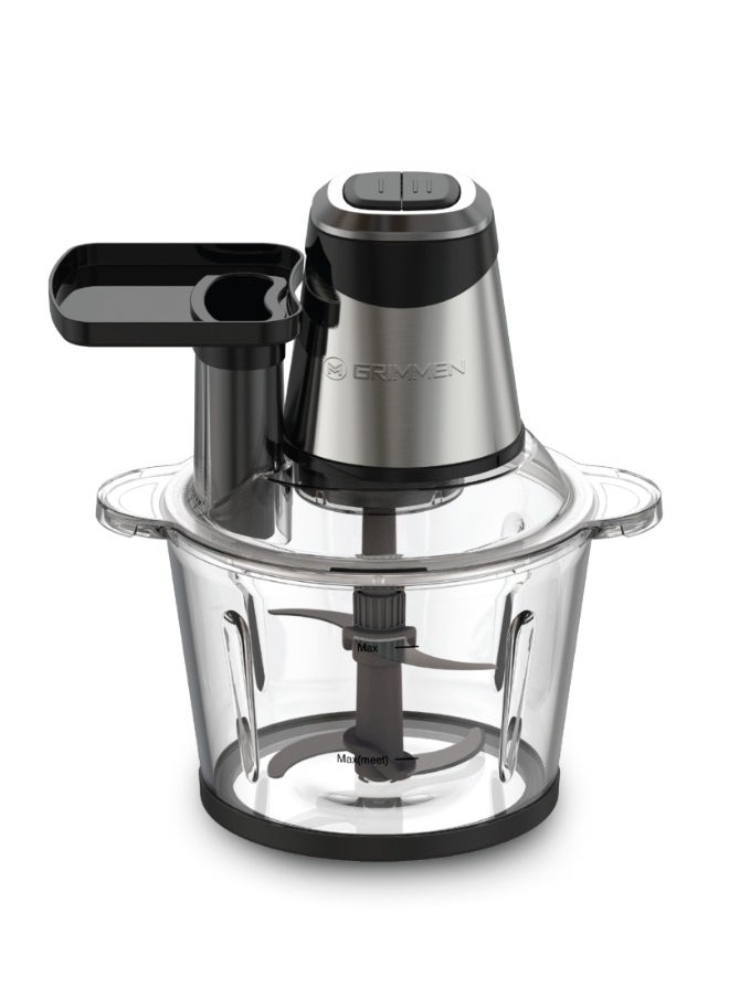 Grimmen 3L Electric Food Chopper & Blender - 500W Powerful Food Processor with 3-Speed Settings, Stainless Steel Blades for Meat, Vegetables, Fruits, Nuts - Multi-Function Kitchen Appliance  - Image 1